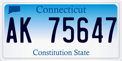 CT license plate AK75647