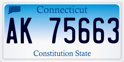 CT license plate AK75663