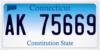 CT license plate AK75669