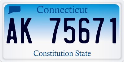 CT license plate AK75671