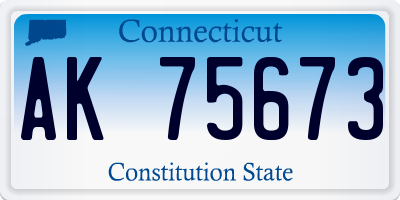 CT license plate AK75673