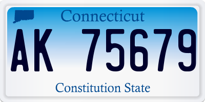 CT license plate AK75679