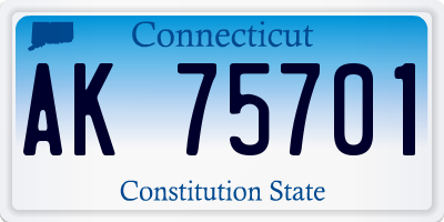 CT license plate AK75701