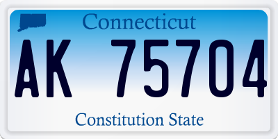 CT license plate AK75704