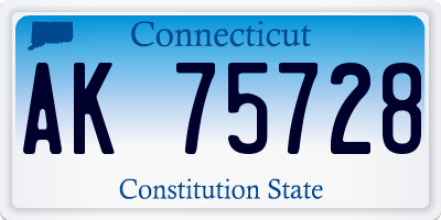 CT license plate AK75728