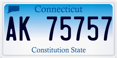 CT license plate AK75757