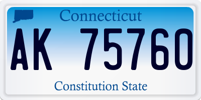 CT license plate AK75760
