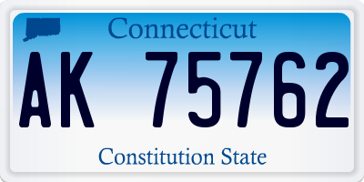 CT license plate AK75762