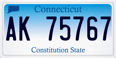 CT license plate AK75767