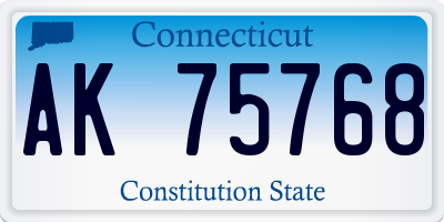 CT license plate AK75768