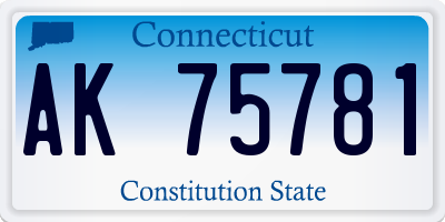 CT license plate AK75781