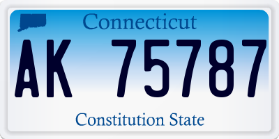 CT license plate AK75787