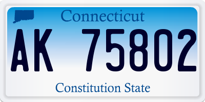 CT license plate AK75802