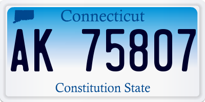 CT license plate AK75807