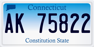 CT license plate AK75822