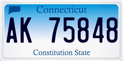 CT license plate AK75848