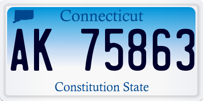 CT license plate AK75863