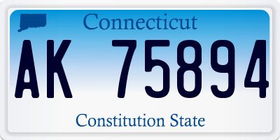 CT license plate AK75894