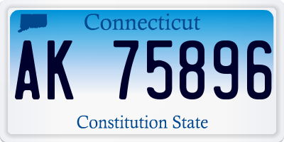 CT license plate AK75896