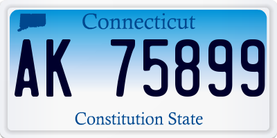 CT license plate AK75899