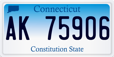CT license plate AK75906