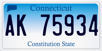 CT license plate AK75934
