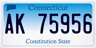 CT license plate AK75956