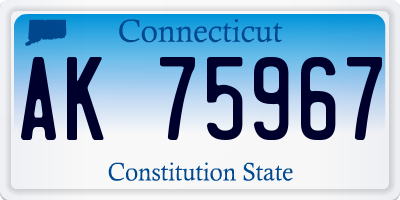CT license plate AK75967
