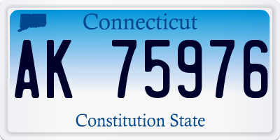 CT license plate AK75976