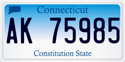 CT license plate AK75985