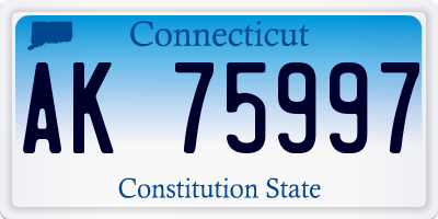 CT license plate AK75997