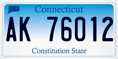CT license plate AK76012