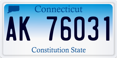 CT license plate AK76031