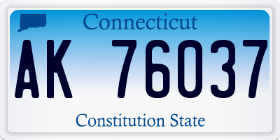 CT license plate AK76037