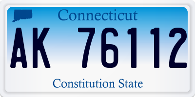 CT license plate AK76112