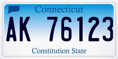 CT license plate AK76123