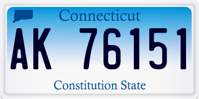 CT license plate AK76151