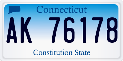 CT license plate AK76178