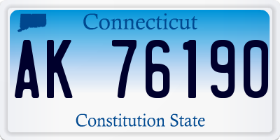 CT license plate AK76190
