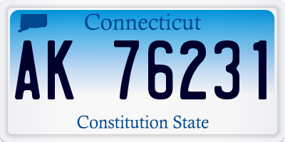 CT license plate AK76231