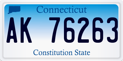 CT license plate AK76263