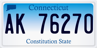 CT license plate AK76270