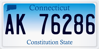 CT license plate AK76286