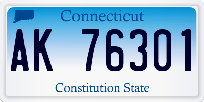 CT license plate AK76301