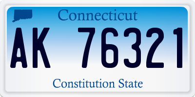 CT license plate AK76321