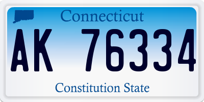 CT license plate AK76334