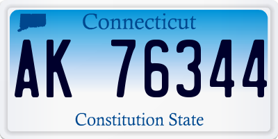 CT license plate AK76344
