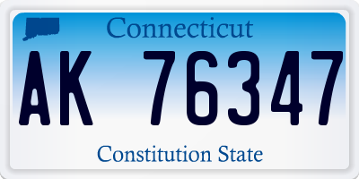 CT license plate AK76347