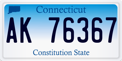 CT license plate AK76367