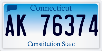 CT license plate AK76374